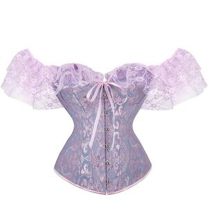 Lavender Lace Off-Shoulder Corset